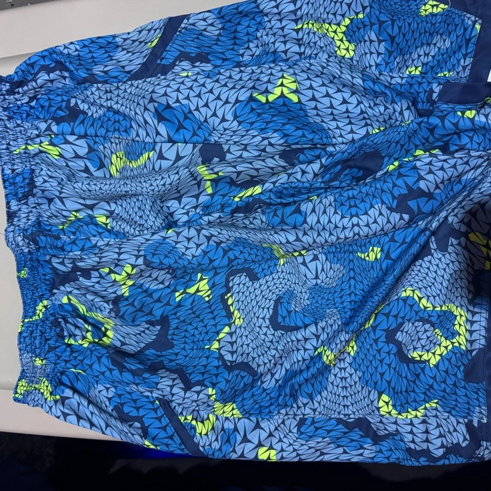 Jordan Blue and Neon Green Athletic Shorts - Picture 3 of 5